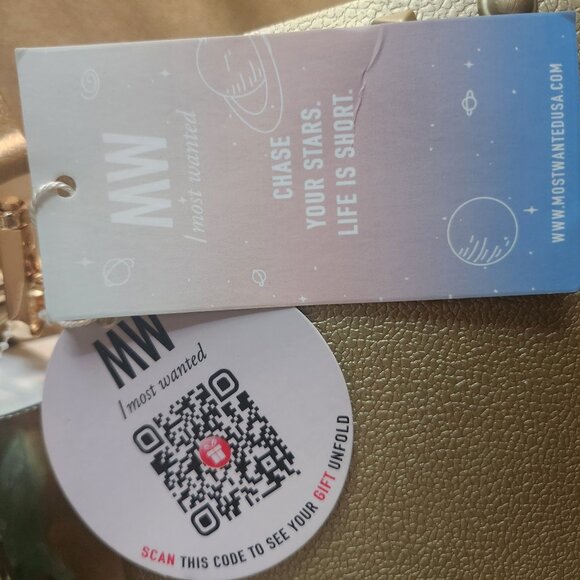 Funky New Gold Metallic Jelly pvc Bag by Most Wanted w/lots of gold "rivets" - Picture 3 of 10